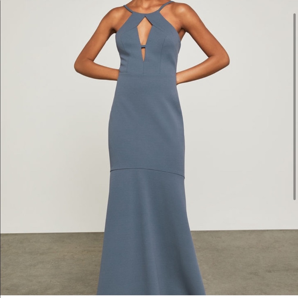 BCBGMAXAZRIA Front Cutout Halter Gown